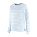 Baldoino dames golftrui breton lichtblauw/wit – zijaanzicht