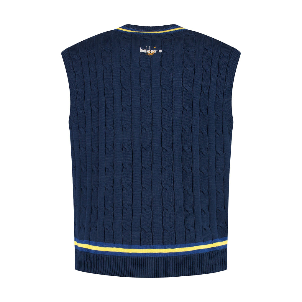 Baldoino heren golf spencer donkerblauw/kobalt – achterkant