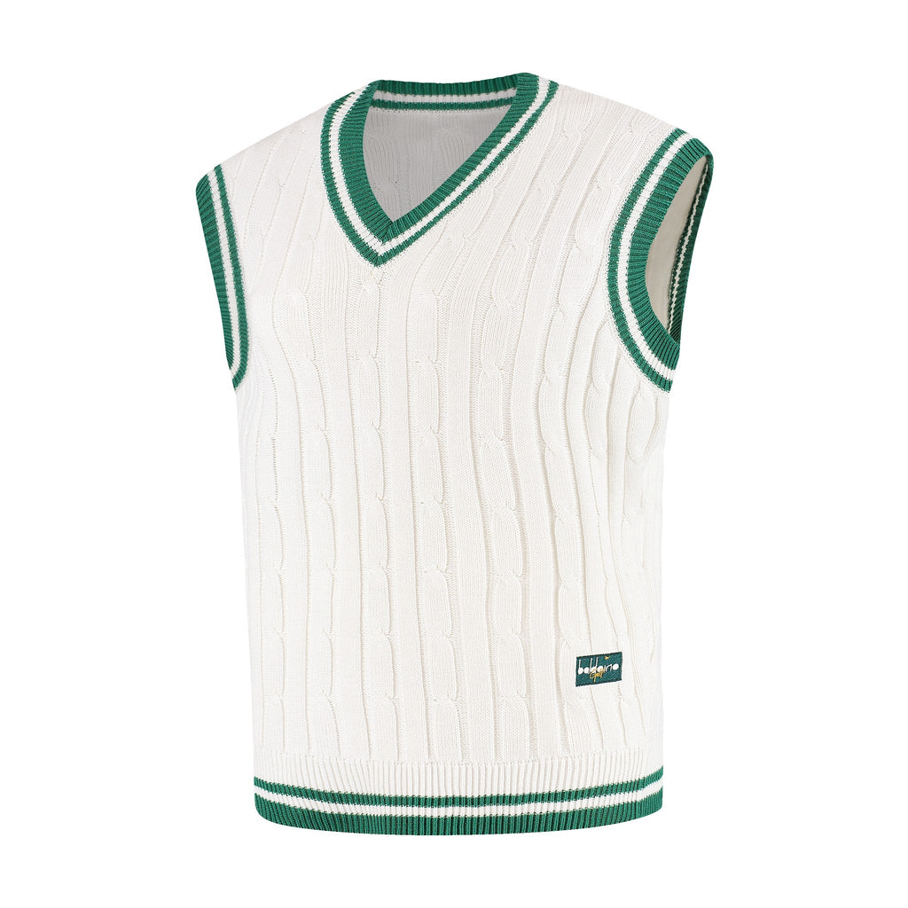 Baldoino dames golf spencer wolwit/groen – zijaanzicht