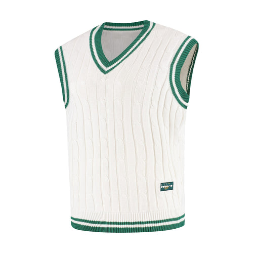 Baldoino dames golf spencer wolwit/groen – zijaanzicht
