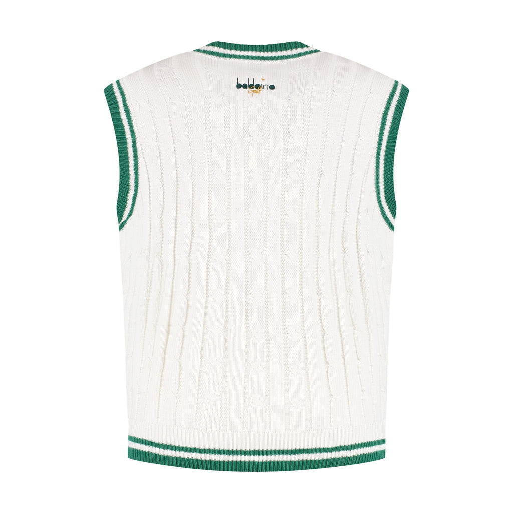 Baldoino dames golf spencer wolwit/groen – achterkant
