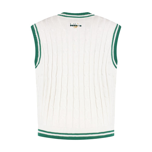 Baldoino dames golf spencer wolwit/groen – achterkant